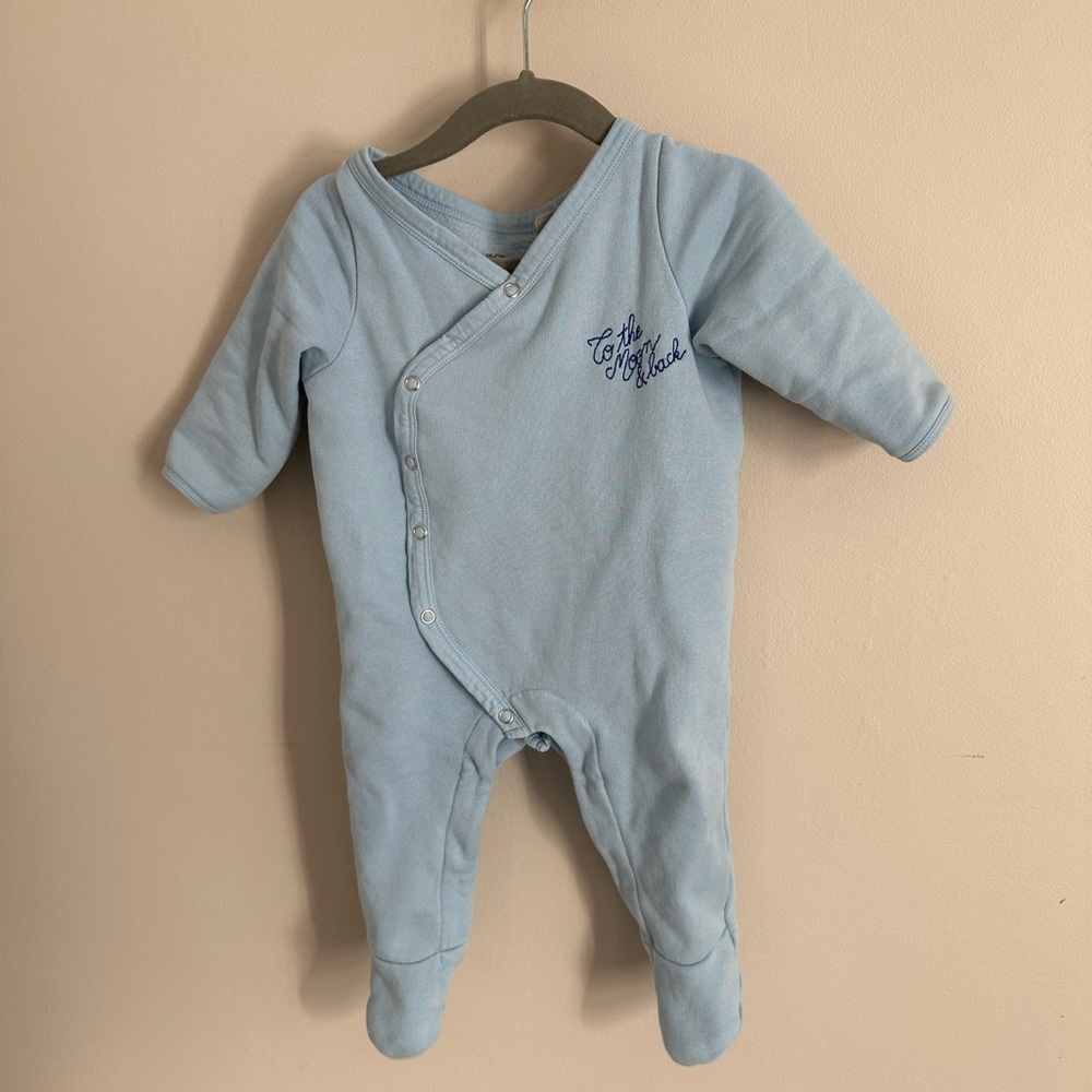Maison Babiche PARIS jumpsuit/pyjama footie fleece lined 12-18M